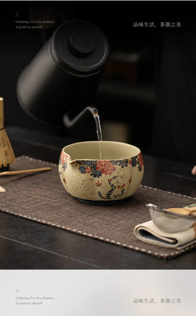 Japanese Matcha Tea Set – 2–8pcs Bamboo Whisk & Ceramic Bowl Gift Box