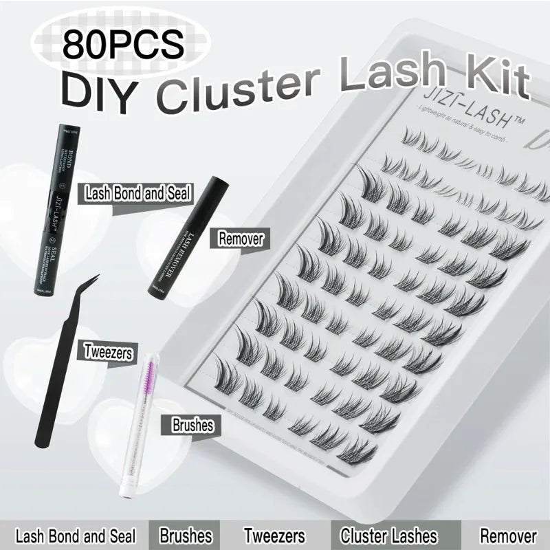 Individual Cluster Eyelashes – C Curl, 3D Mink Style, Wispy & Fluffy