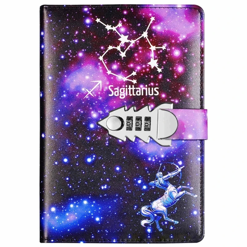 A5 Locking Journal – Digital Password Notebook with Combination Lock & Constellation Design
