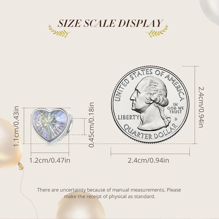 925 Sterling Silver Rainbow Heart Charm β Shine with Every Sparkle