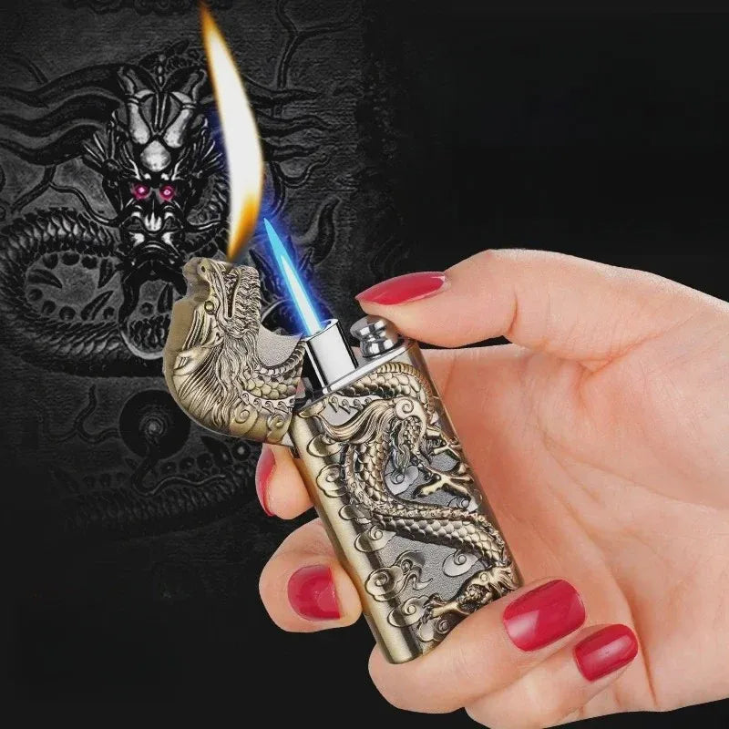 Magics Dual Flame Dragon Lighter – Refillable Metal