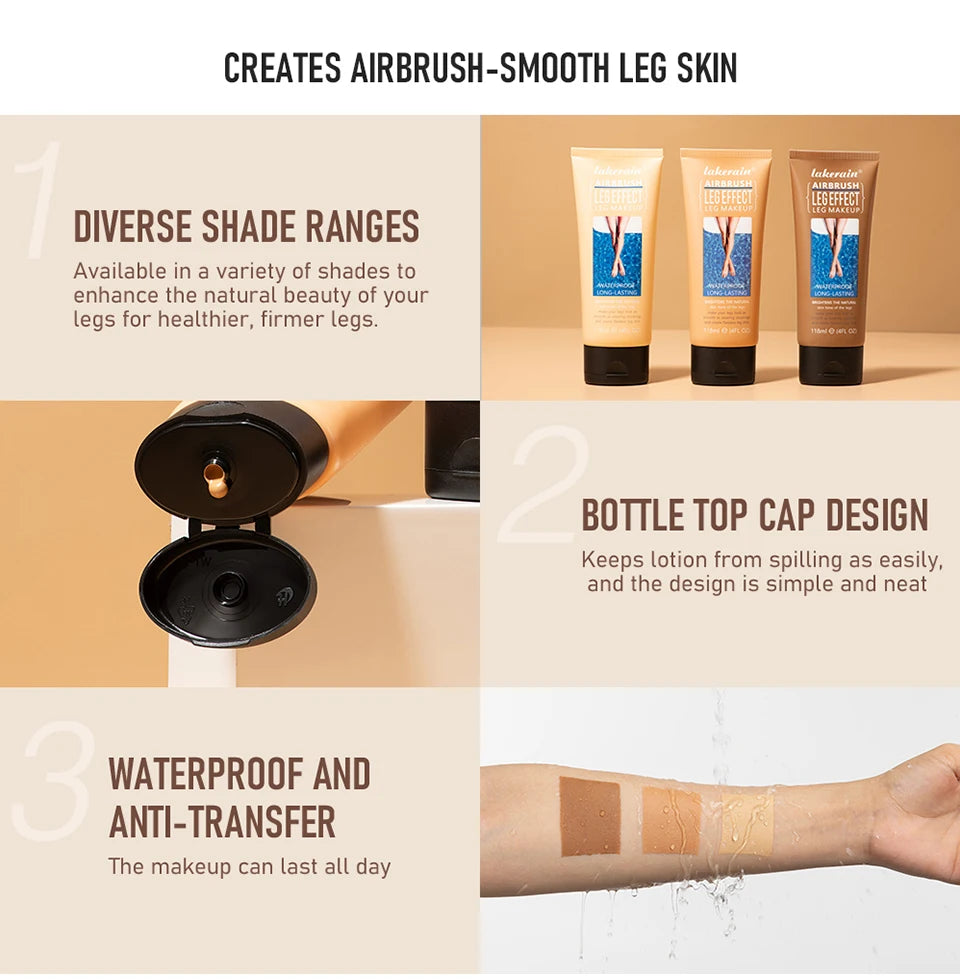 Waterproof Body & Leg Makeup Lotion – Medium Bronze Foundation Cream (118g)