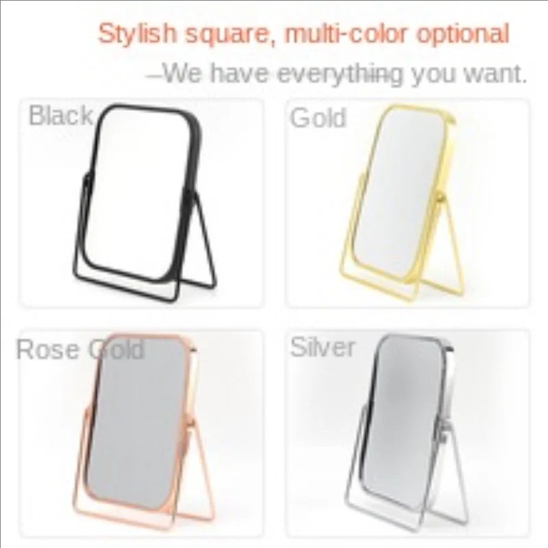 Dual-Sided Square Tabletop Makeup Mirror