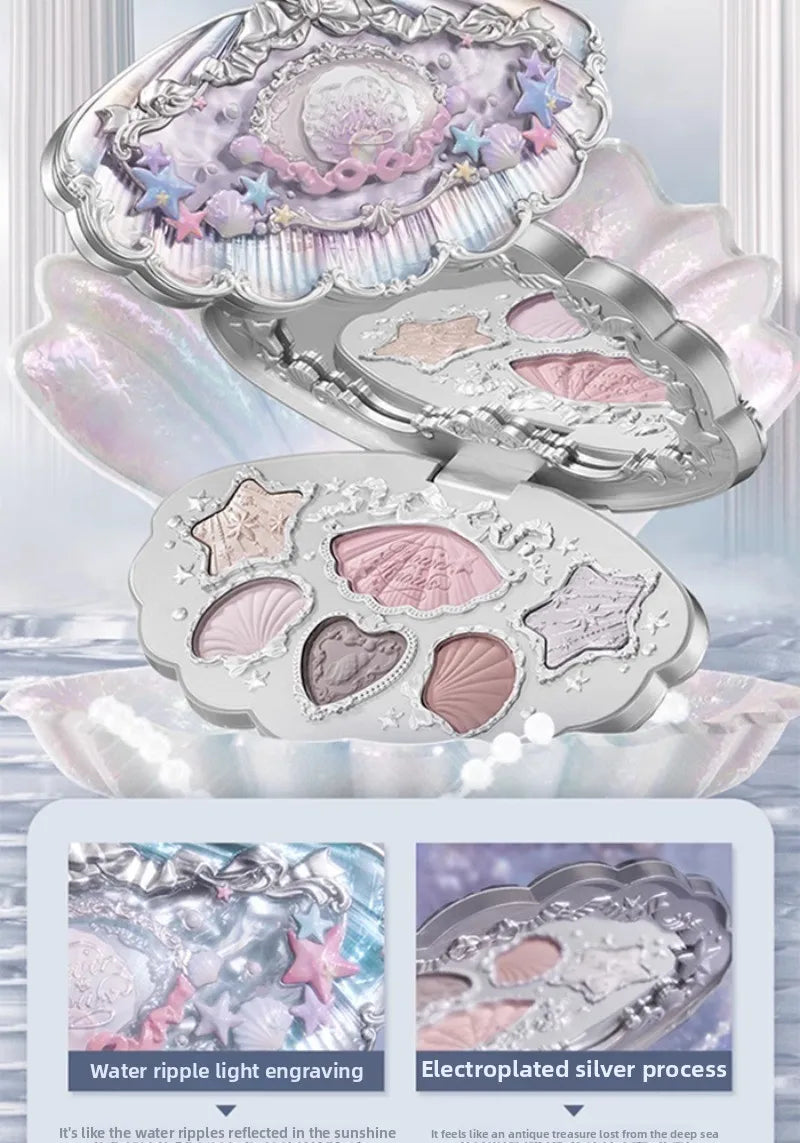 Shell Pearl 6-Color Eyeshadow Palette – Matte, Shimmer & Metallic Glow