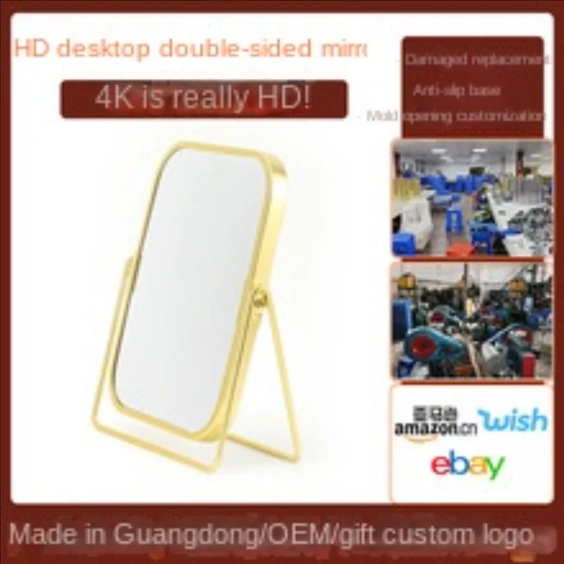 Dual-Sided Square Tabletop Makeup Mirror