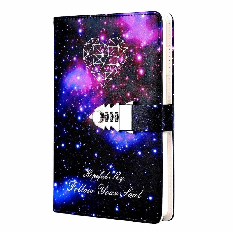 A5 Locking Journal – Digital Password Notebook with Combination Lock & Constellation Design