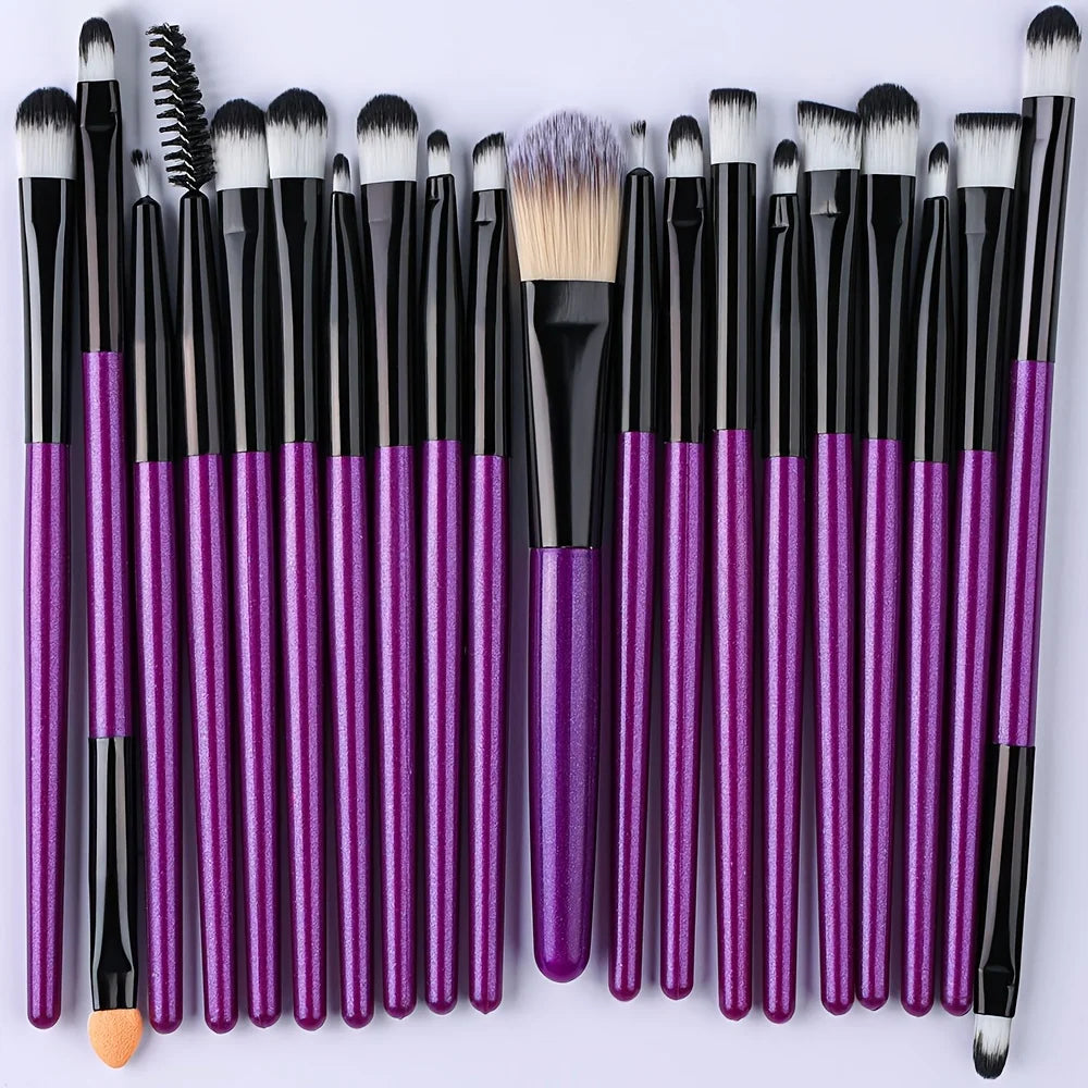 8/20-Piece Eye Makeup Brush Set – With Optional Sponges & Puffs