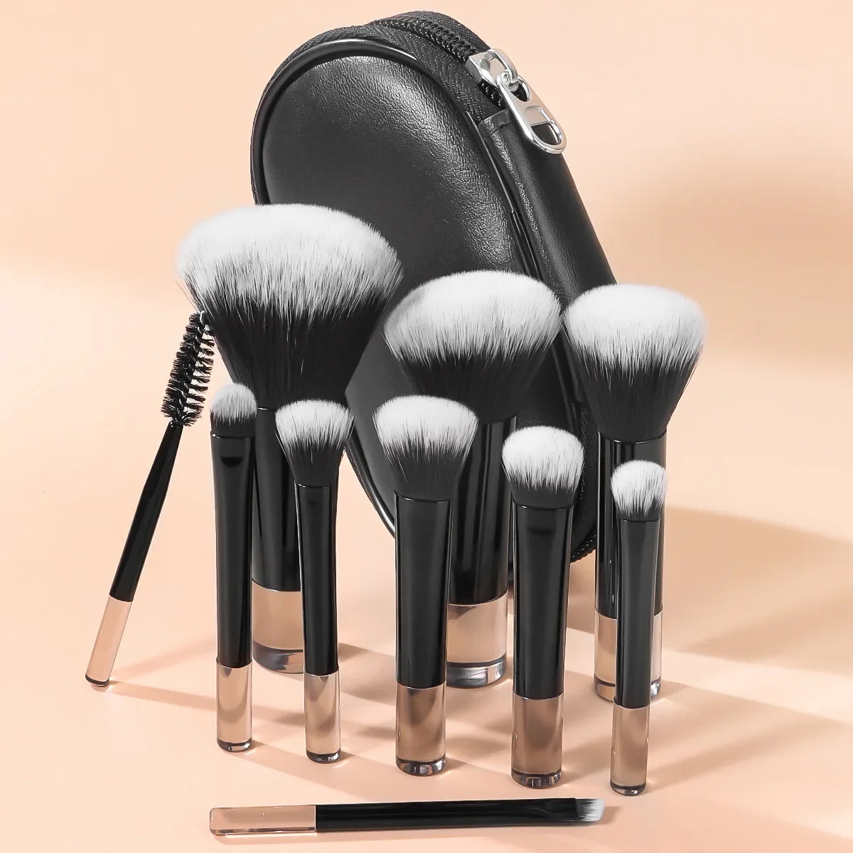 10-Piece Mini Makeup Brush Set – Portable Beauty Tools
