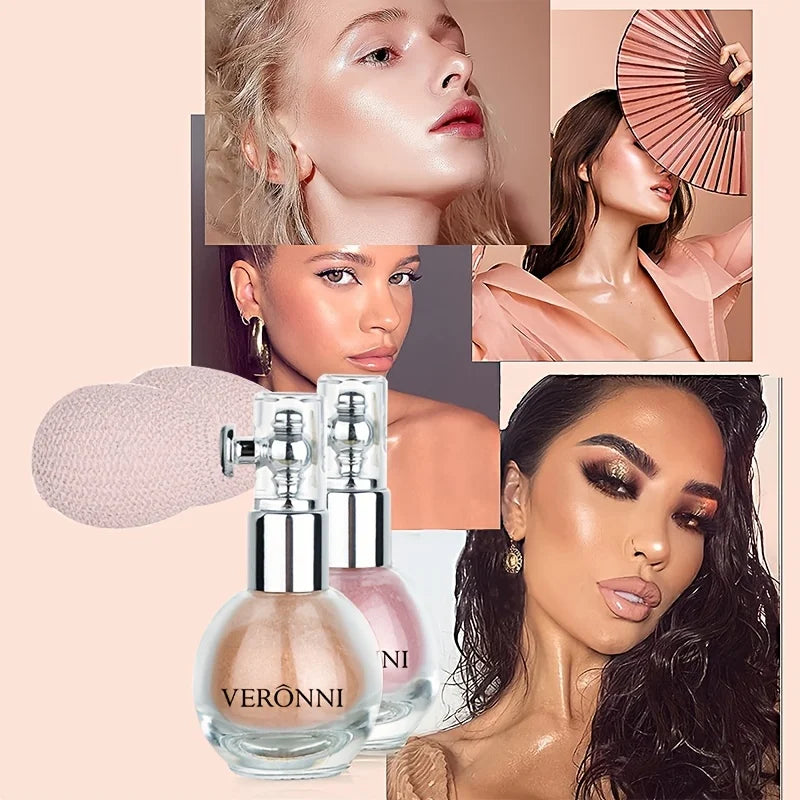 6-Color Diamond Highlighter Powder Spray – Waterproof Glitter Body & Face Bronzer (63.6g)