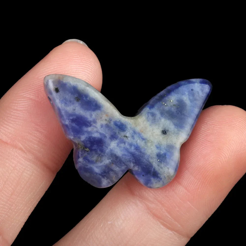 Mini Chakra Crystal Butterfly Figurine – Natural Stone Reiki Healing (20×30mm)