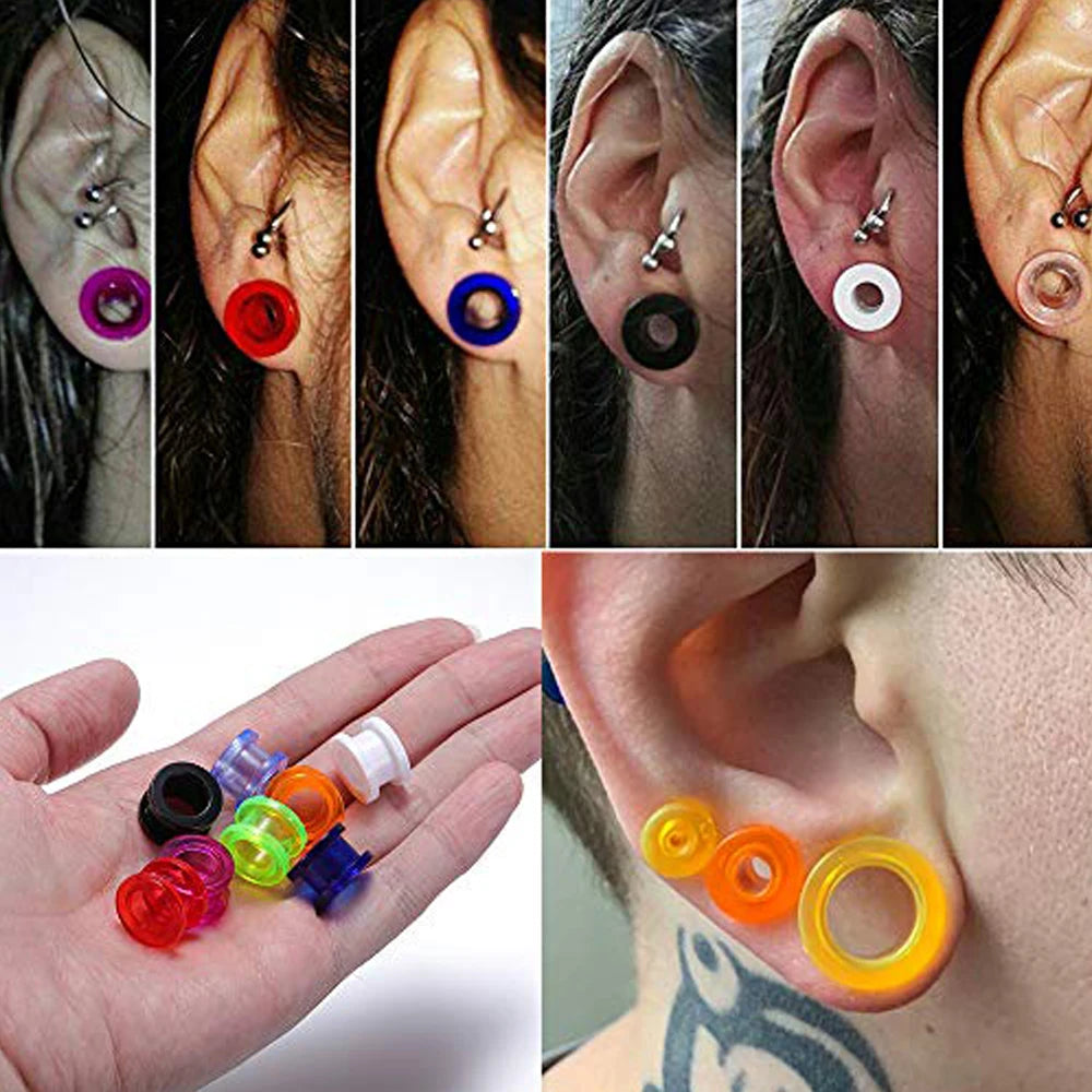 Purple Colored Acrylic Screw Ear Plugs & Tunnels – 1 Pair (2–24mm)