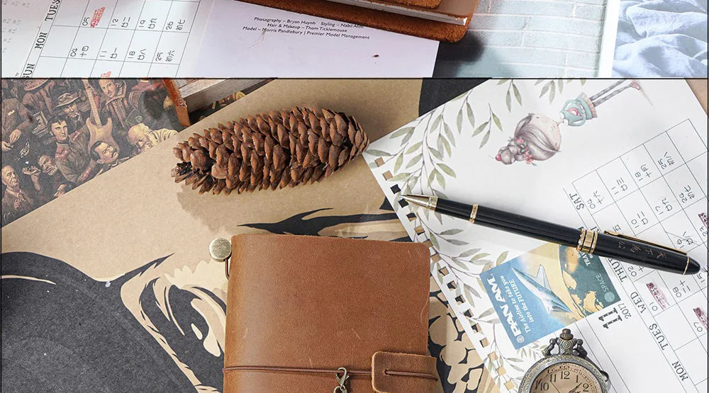Genuine Leather Refillable Travel Journal – Handmade Retro Diary & Sketchbook