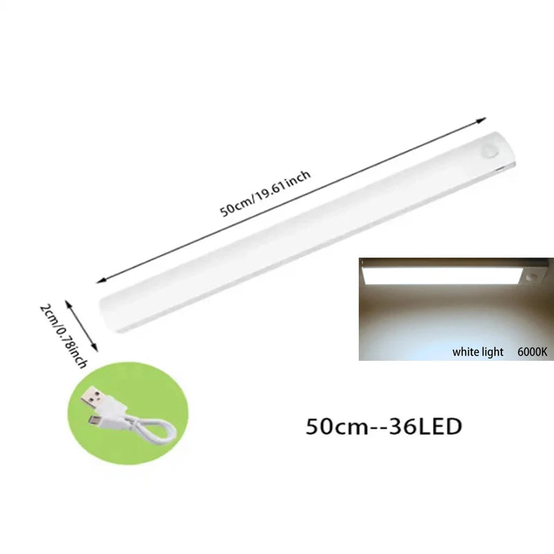 PIR Motion Sensor LED Under Cabinet Lamp – Rechargeable & Dimmable