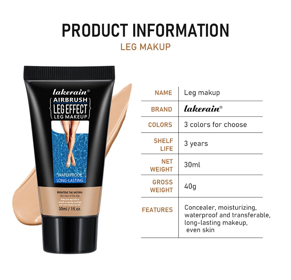 Waterproof Body & Leg Makeup Lotion – Medium Bronze Foundation Cream (118g)