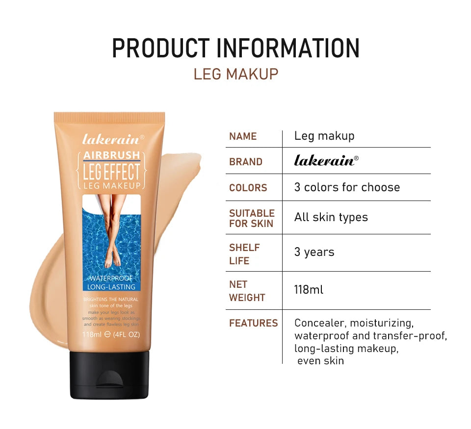 Waterproof Body & Leg Makeup Lotion – Medium Bronze Foundation Cream (118g)