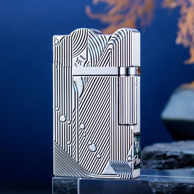 Sanji-Style Brass Kerosene Lighter – Side Pulley Ignition, Retro Collectible Gift