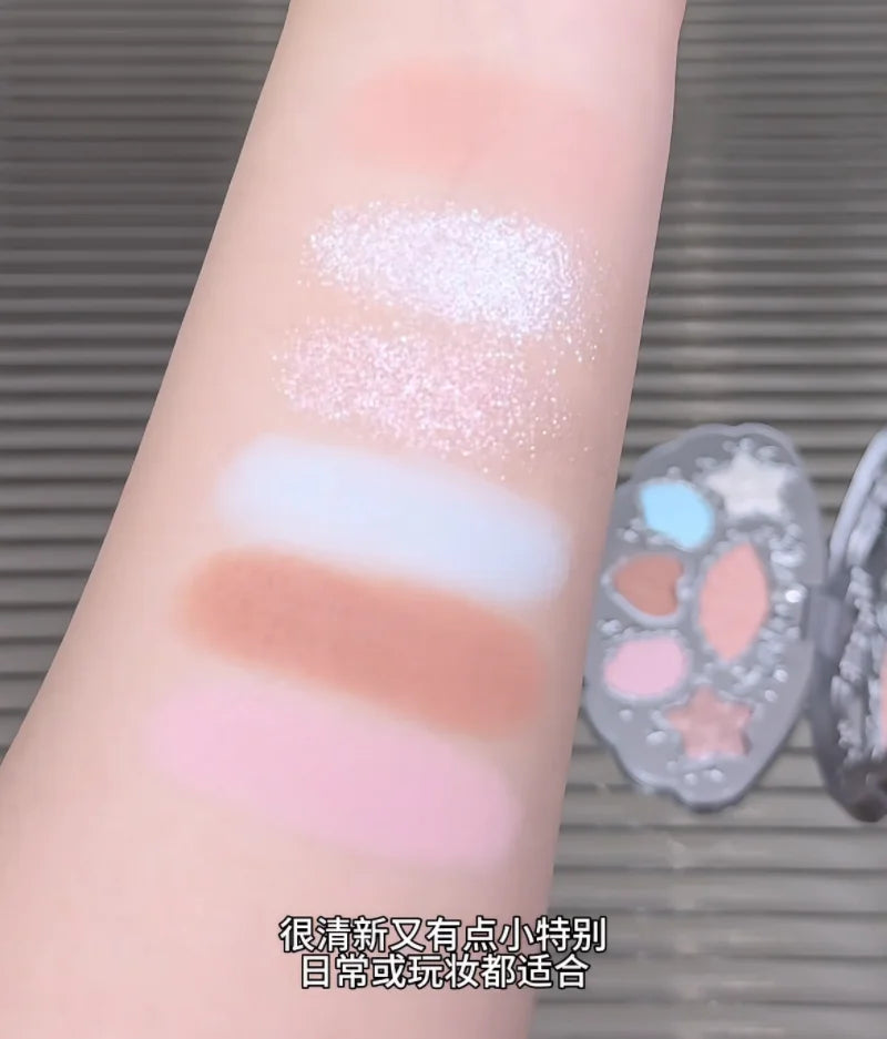 Flower Knows Shell Pearl Eyeshadow Palette โ 6 Dreamy Shades, Endless Glow