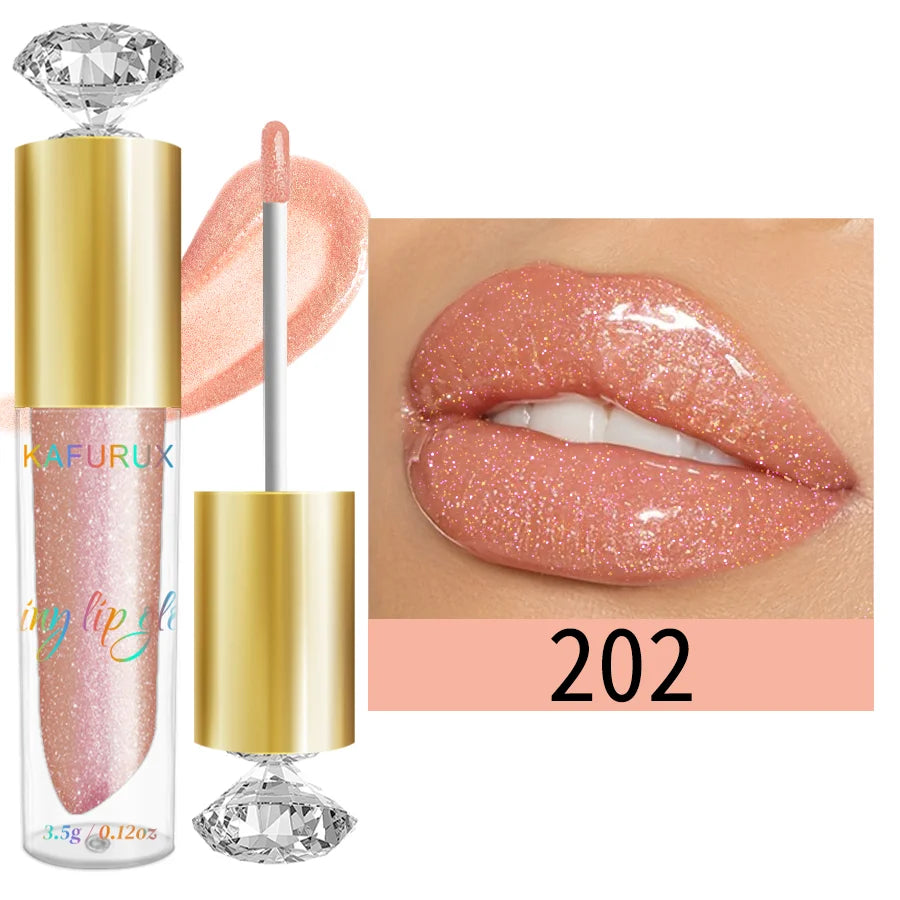 Diamond Shimmer Glitter Lip Gloss β Sparkling, Moisturizing & Long-Lasting (9 Colors)