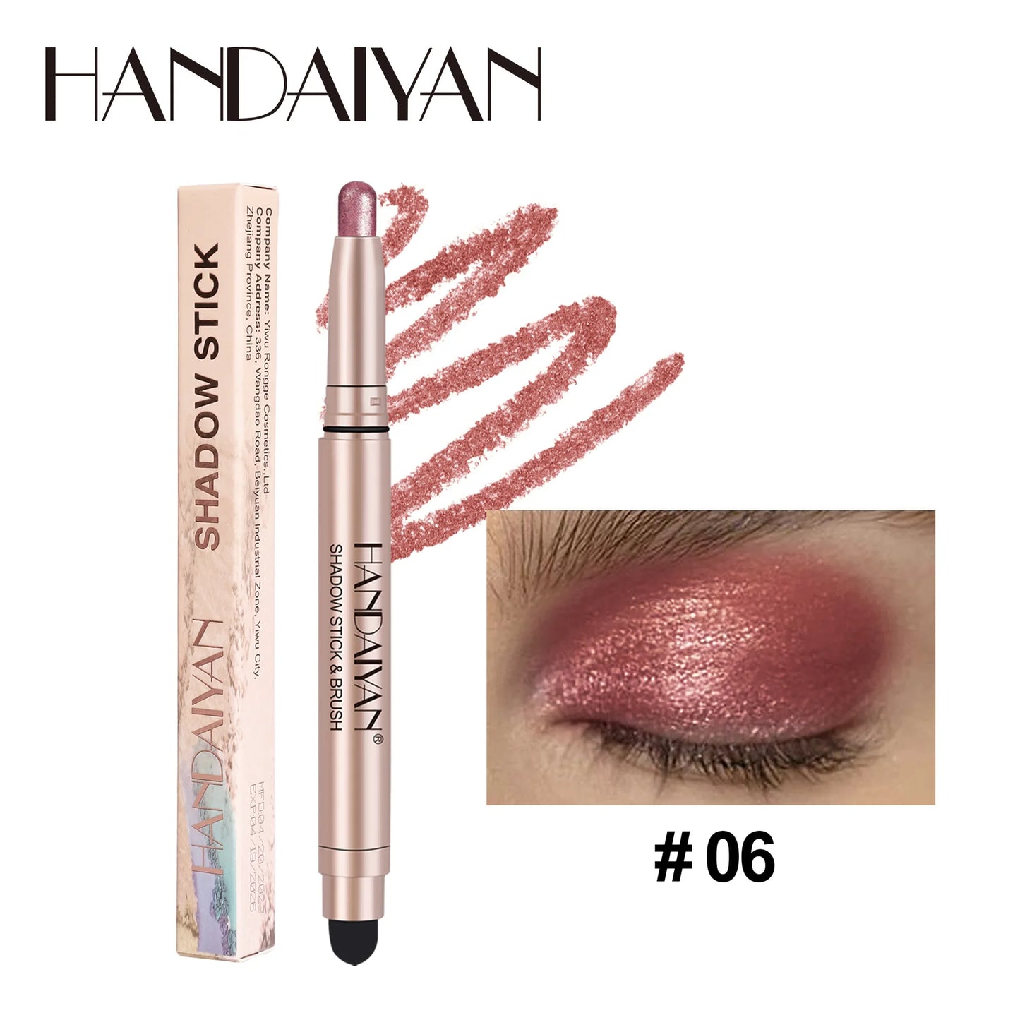 Double-Head Eyeshadow Stick – Shimmer & Matte Cream Pencil (Waterproof, Long-Lasting)