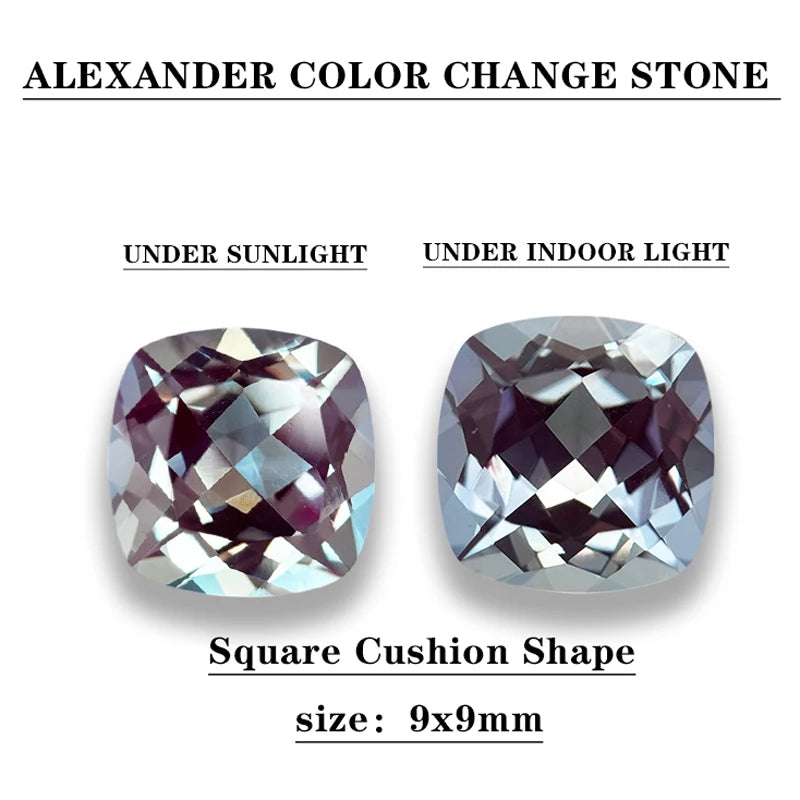 Lab-Grown Color Change Alexandrite Gemstone Beads – Certified Oval or Cushion Cut