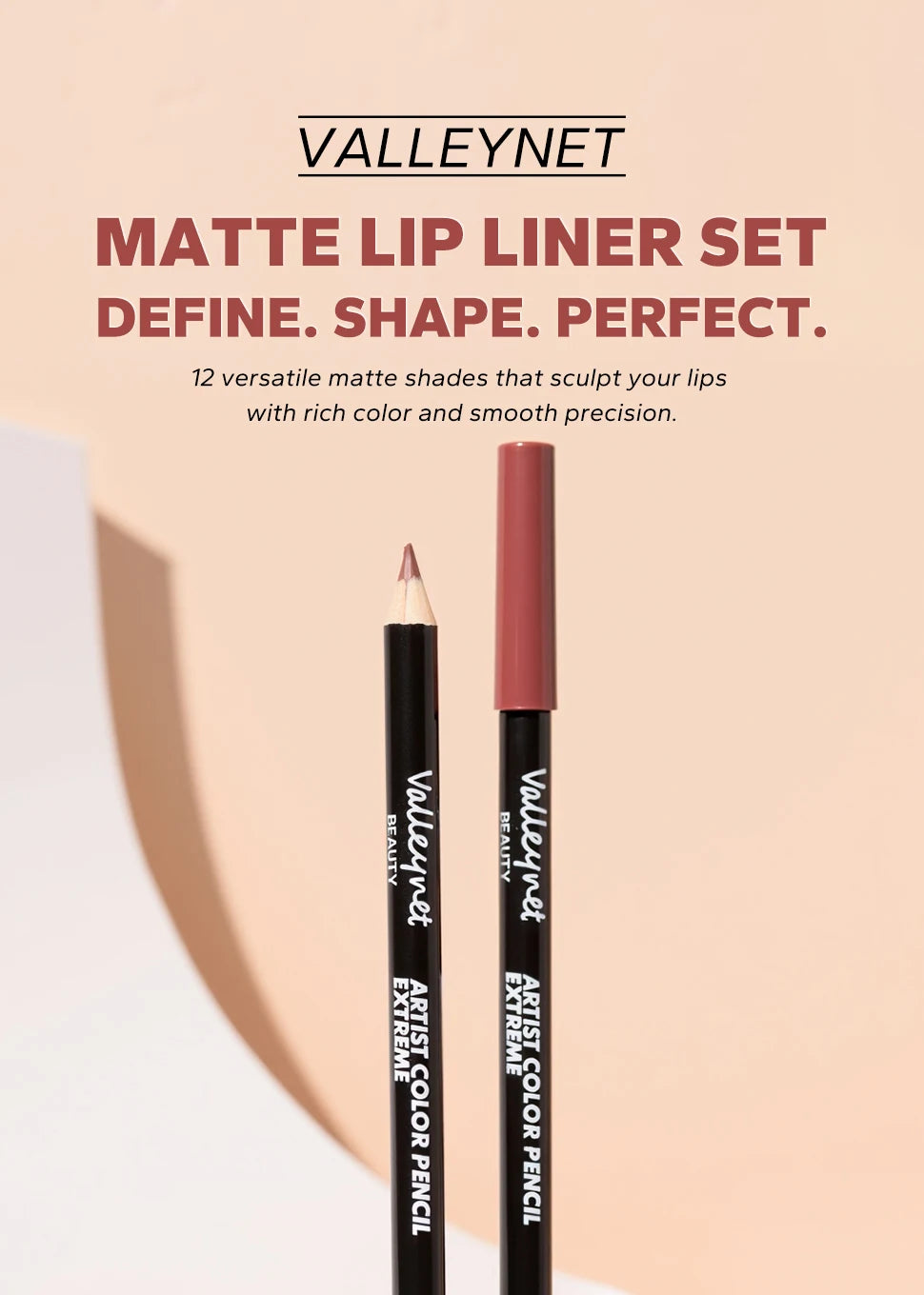 12pcs Matte Silky Lip Liner Set ✨