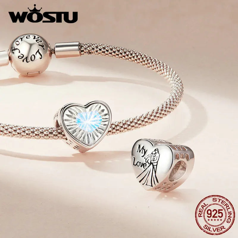 925 Sterling Silver Rainbow Heart Charm β Shine with Every Sparkle