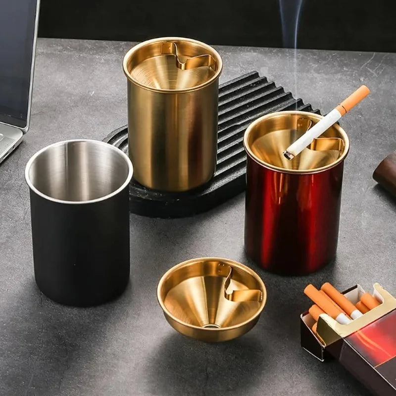 Stainless Steel Ashtray with Lid
