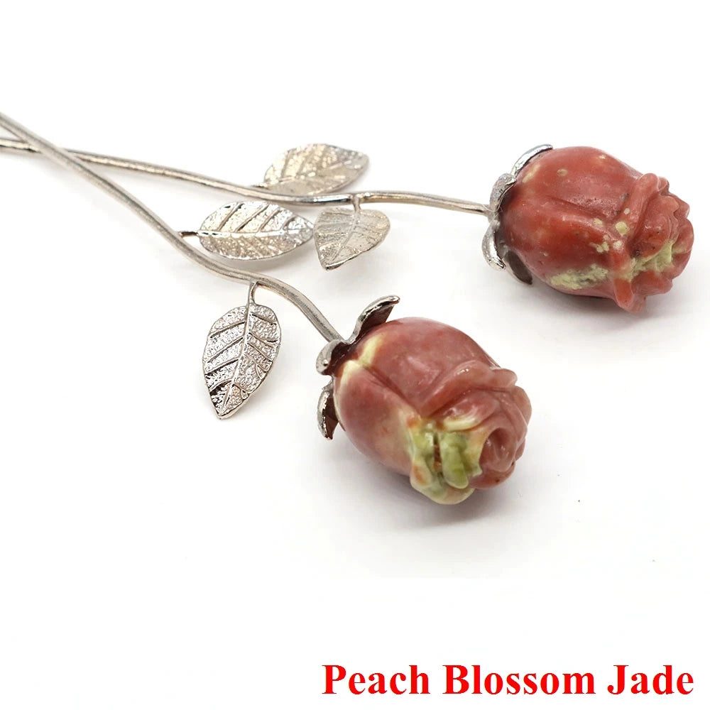 Crystal Carved Rose Flower – Natural Gemstone Decoration & Healing Gift