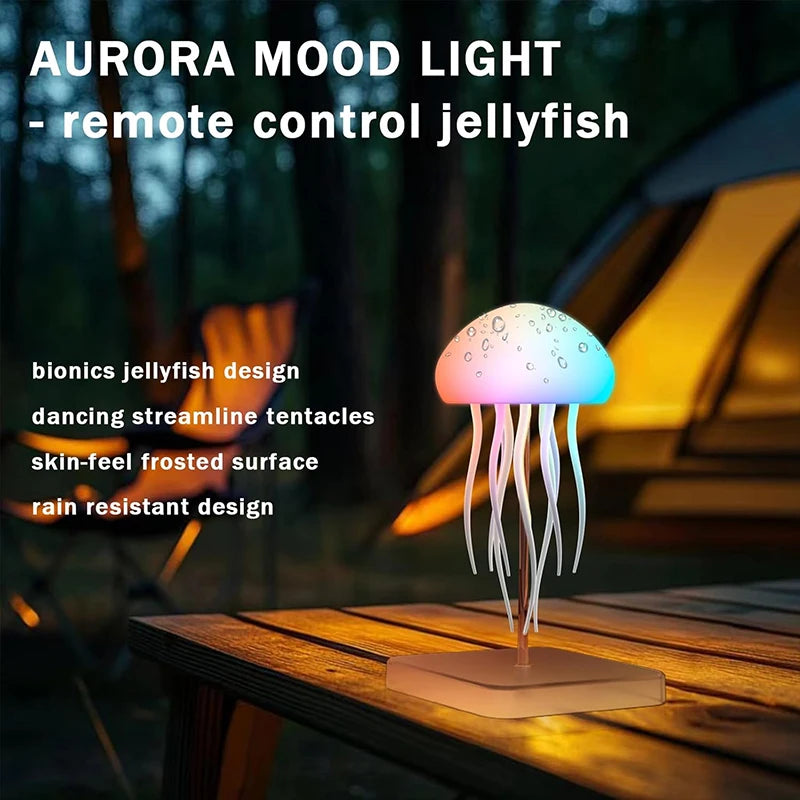 LED Jellyfish Lamp with 9 Tentacles – Colour Gradient Light Effects & Remote Control