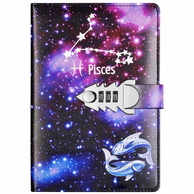 A5 Locking Journal – Digital Password Notebook with Combination Lock & Constellation Design
