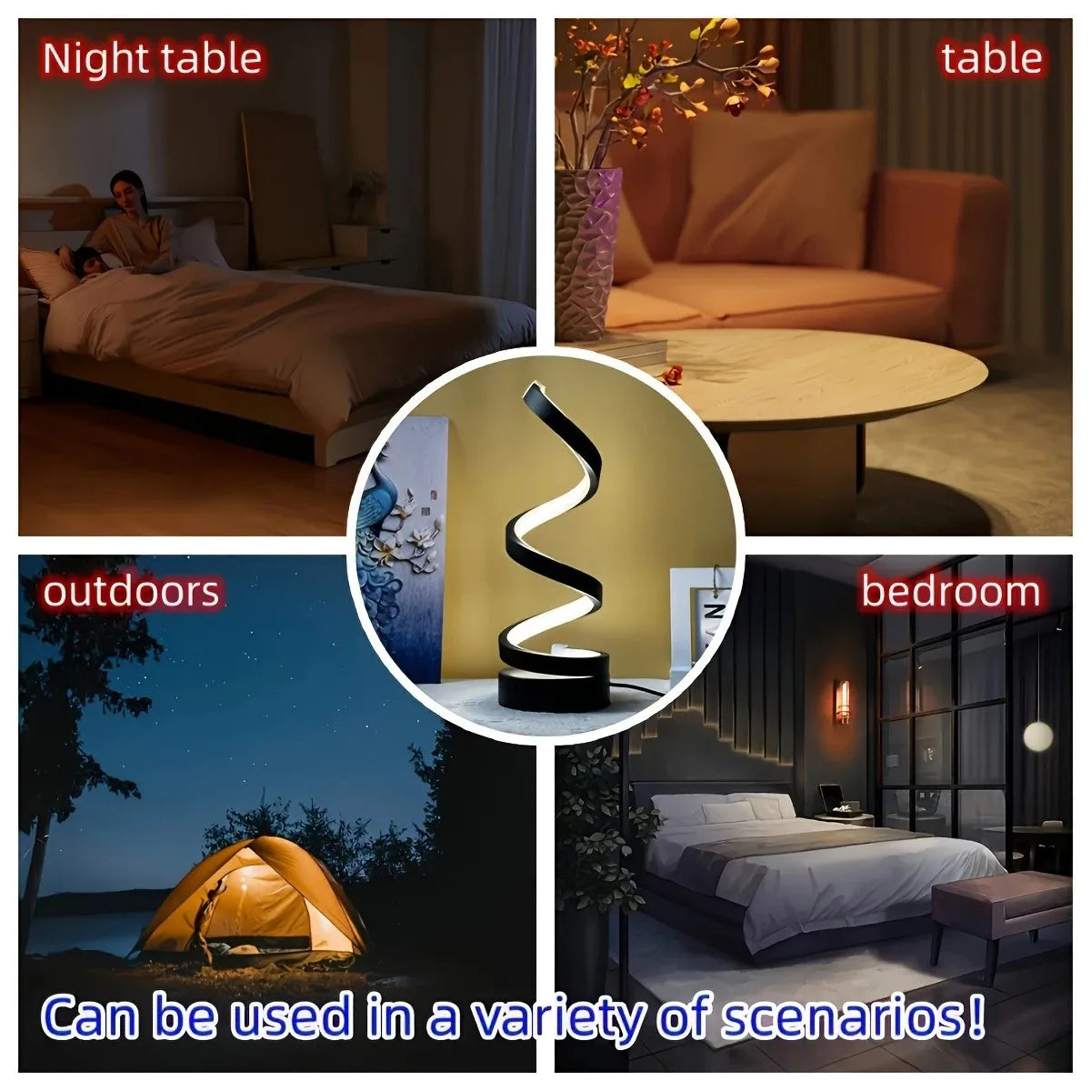Classic Spiral LED Table Lamp – Modern Minimalist Design