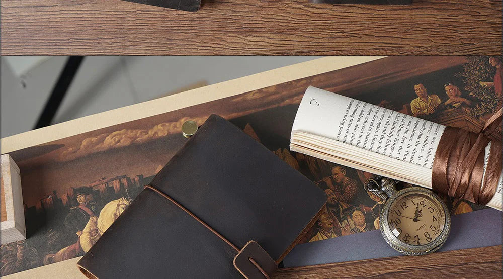 Genuine Leather Refillable Travel Journal – Handmade Retro Diary & Sketchbook