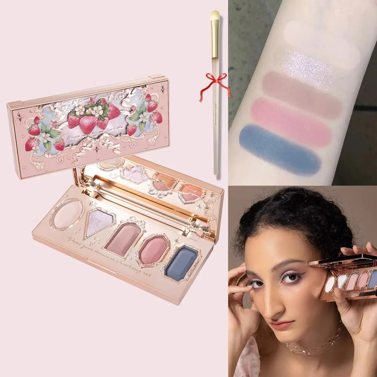 6-Color Diamond Shiny Highlighter Palette – Contour, Brighten & Glow
