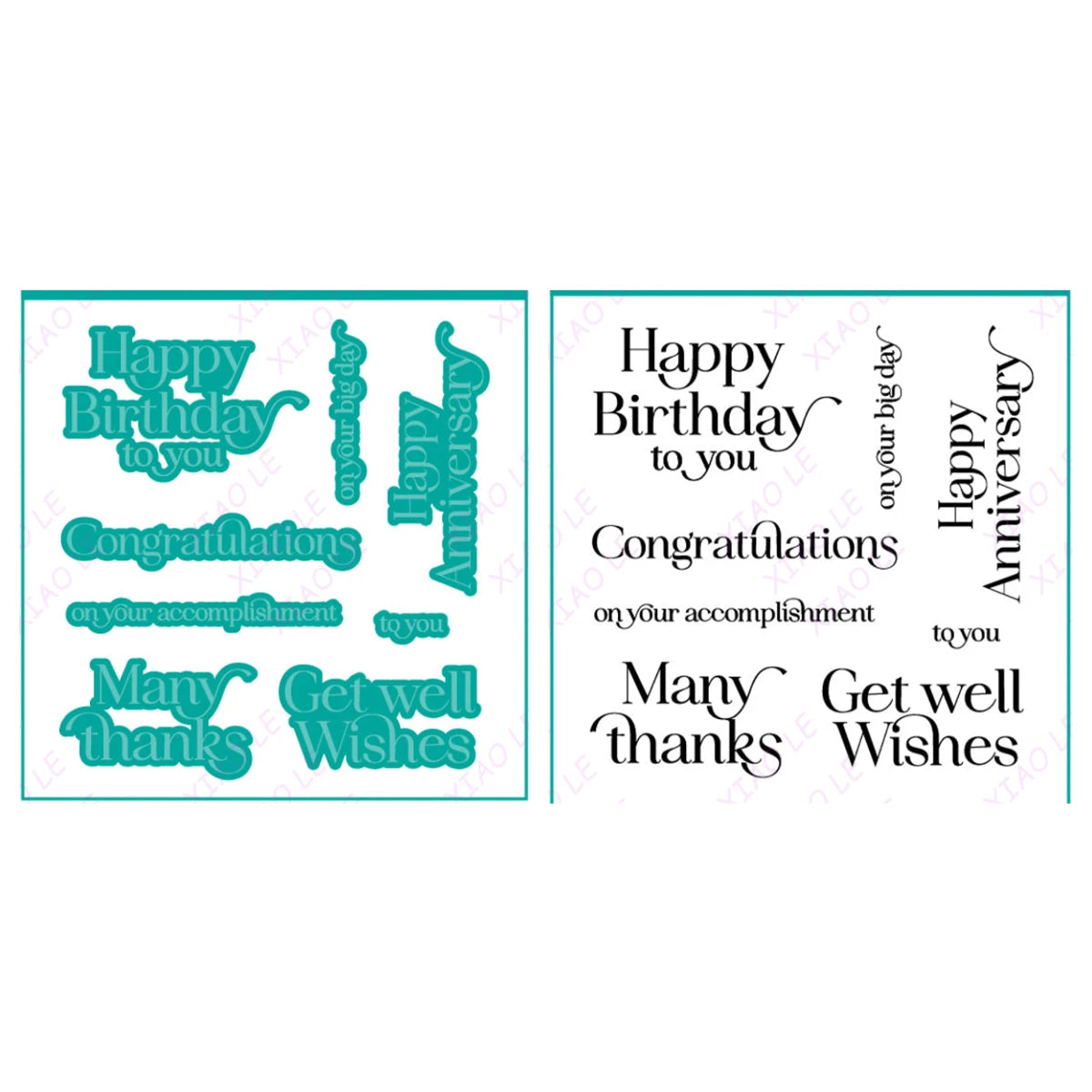Holiday & Birthday Wishes Metal Cutting Dies – DIY Craft & Scrapbooking Stencils