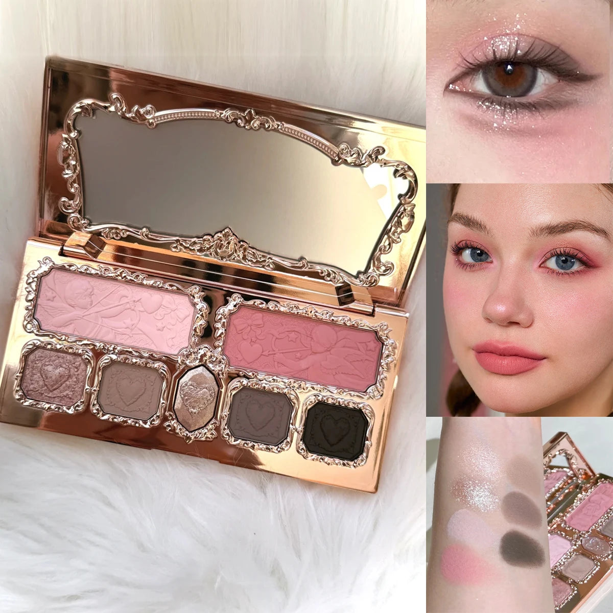 6-Color Diamond Shiny Highlighter Palette – Contour, Brighten & Glow