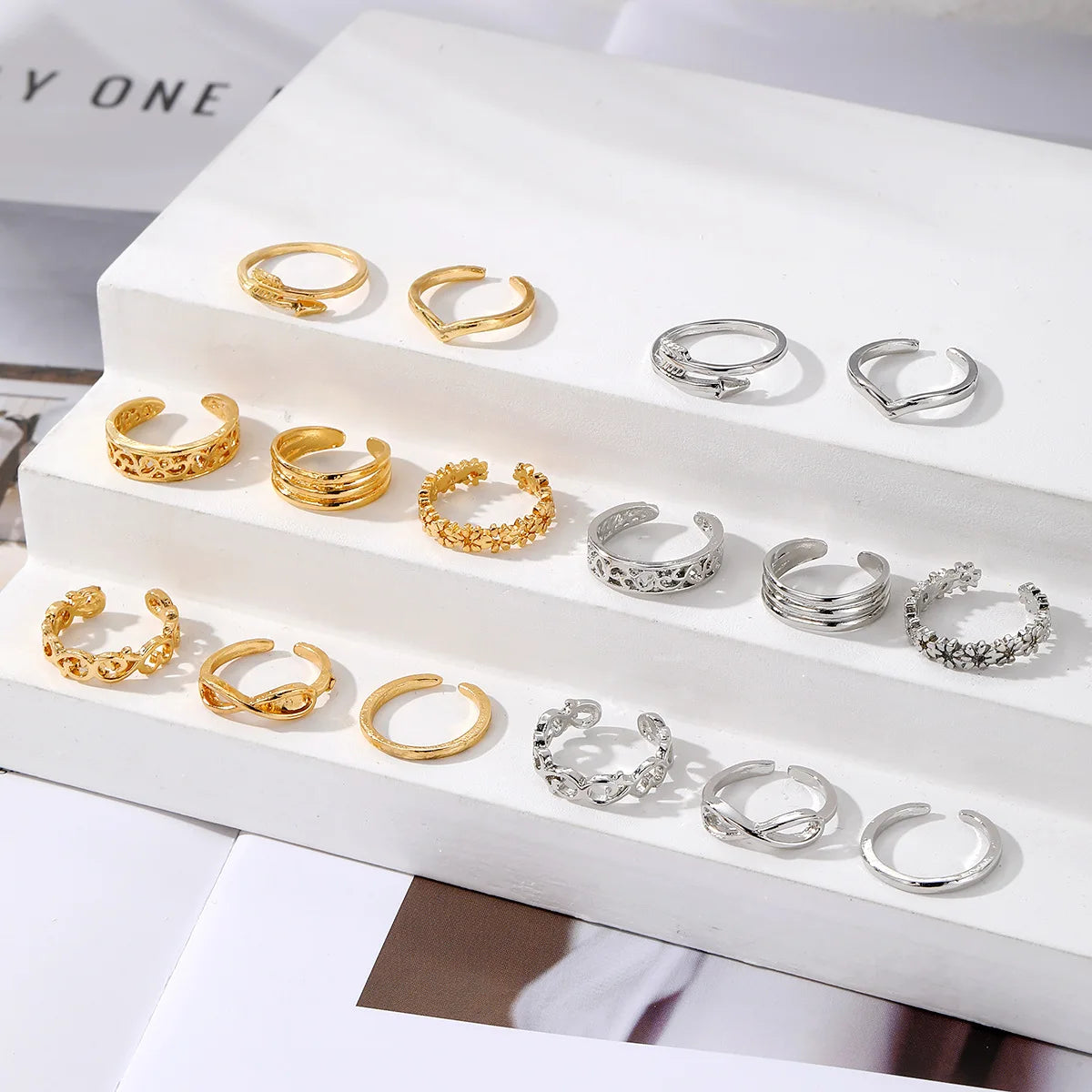 Adjustable Toe Ring Set – 7/10/12pcs Gold & Silver Summer Jewelry