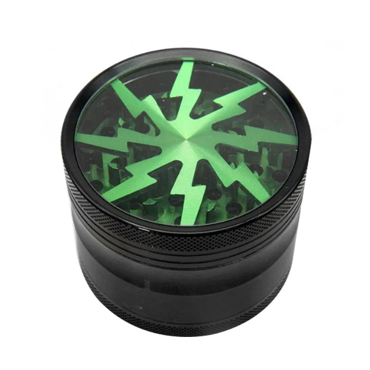 63mm Aluminum Alloy Grinder – 4-Layer Metal Herb & Spice Crusher with LED Lighting (5 Colors)