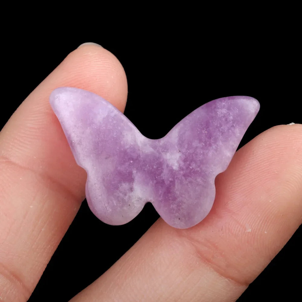 Mini Chakra Crystal Butterfly Figurine – Natural Stone Reiki Healing (20×30mm)