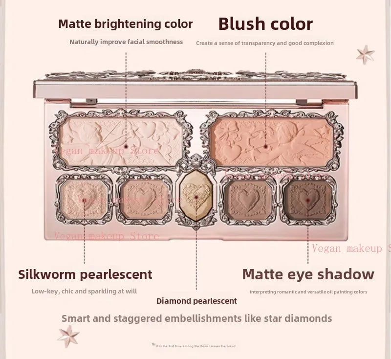 FlowerKnows Strawberry Cupid Complexion Palette โ Blush, Glow, & Radiate Romance