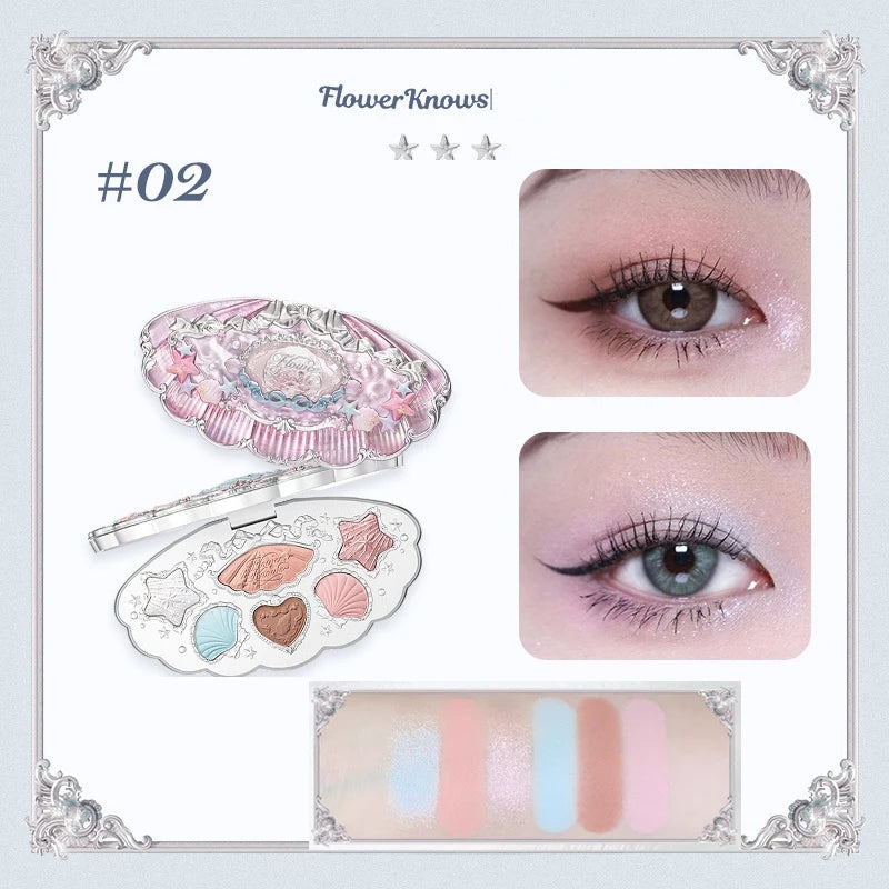Shell Pearl 6-Color Eyeshadow Palette – Matte, Shimmer & Metallic Glow