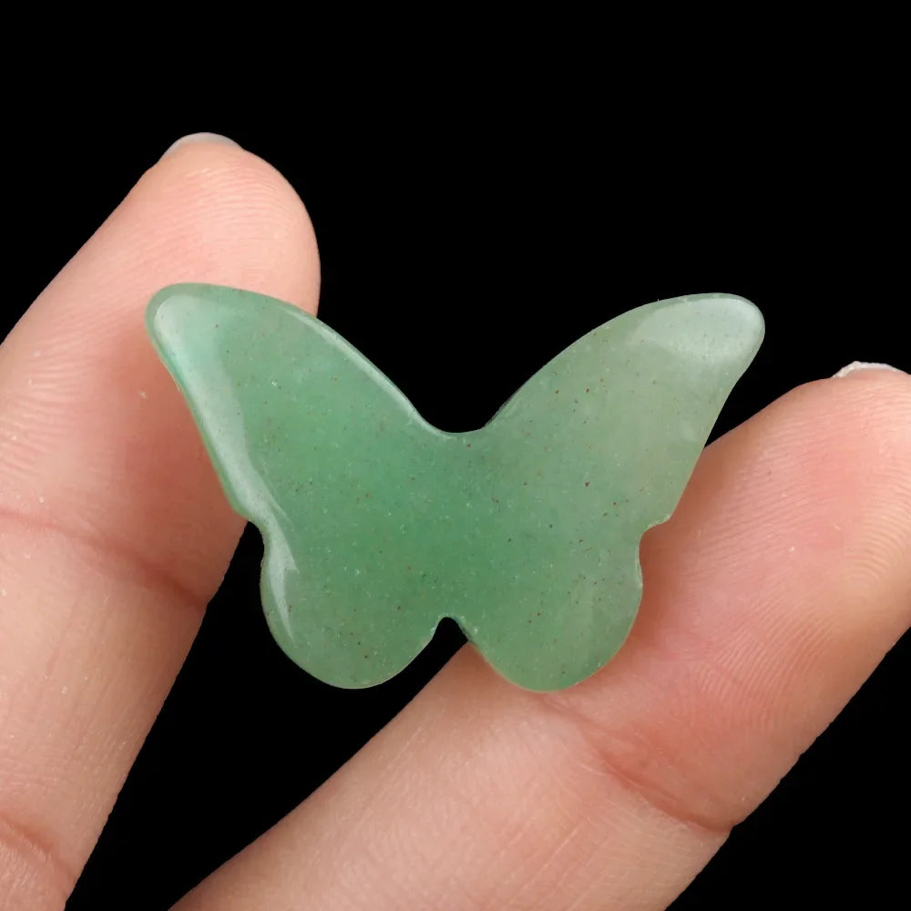 Mini Chakra Crystal Butterfly Figurine – Natural Stone Reiki Healing (20×30mm)