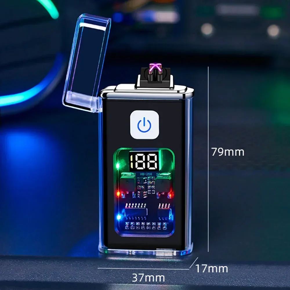 USB Rechargeable Electric Lighter – Windproof Dual Arc Plasma Fire Starter for Outdoors & Everyday Use