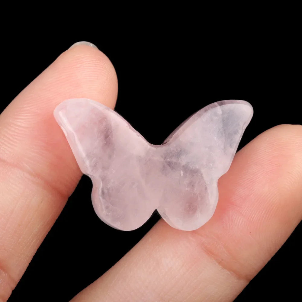 Mini Chakra Crystal Butterfly Figurine – Natural Stone Reiki Healing (20×30mm)