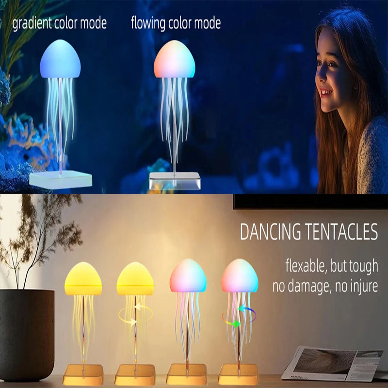 LED Jellyfish Lamp with 9 Tentacles – Colour Gradient Light Effects & Remote Control