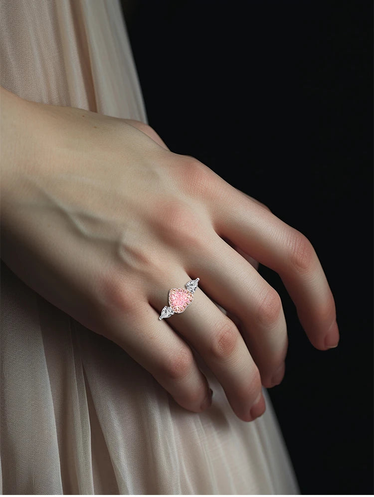 18K Gold Heart-Shaped Lab-Grown Pink Diamond Ring – Love Refined