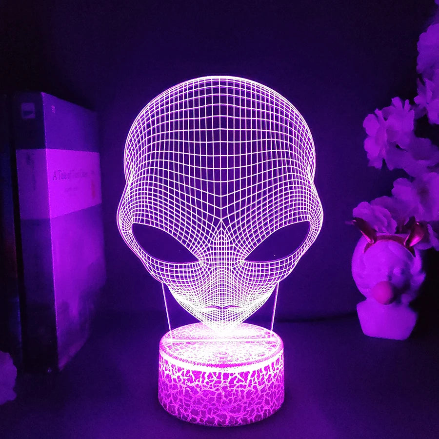 3D Illusion Alien Lamp – Color Changing Night Light