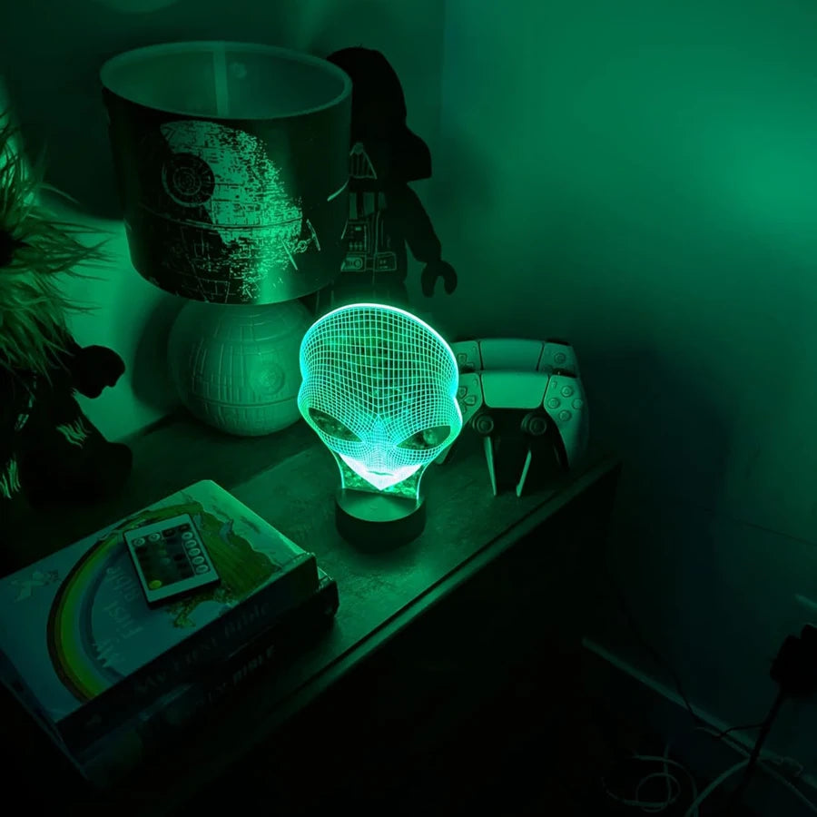 3D Illusion Alien Lamp – Color Changing Night Light