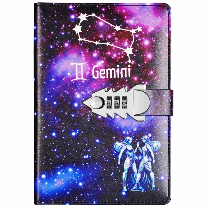 A5 Locking Journal – Digital Password Notebook with Combination Lock & Constellation Design