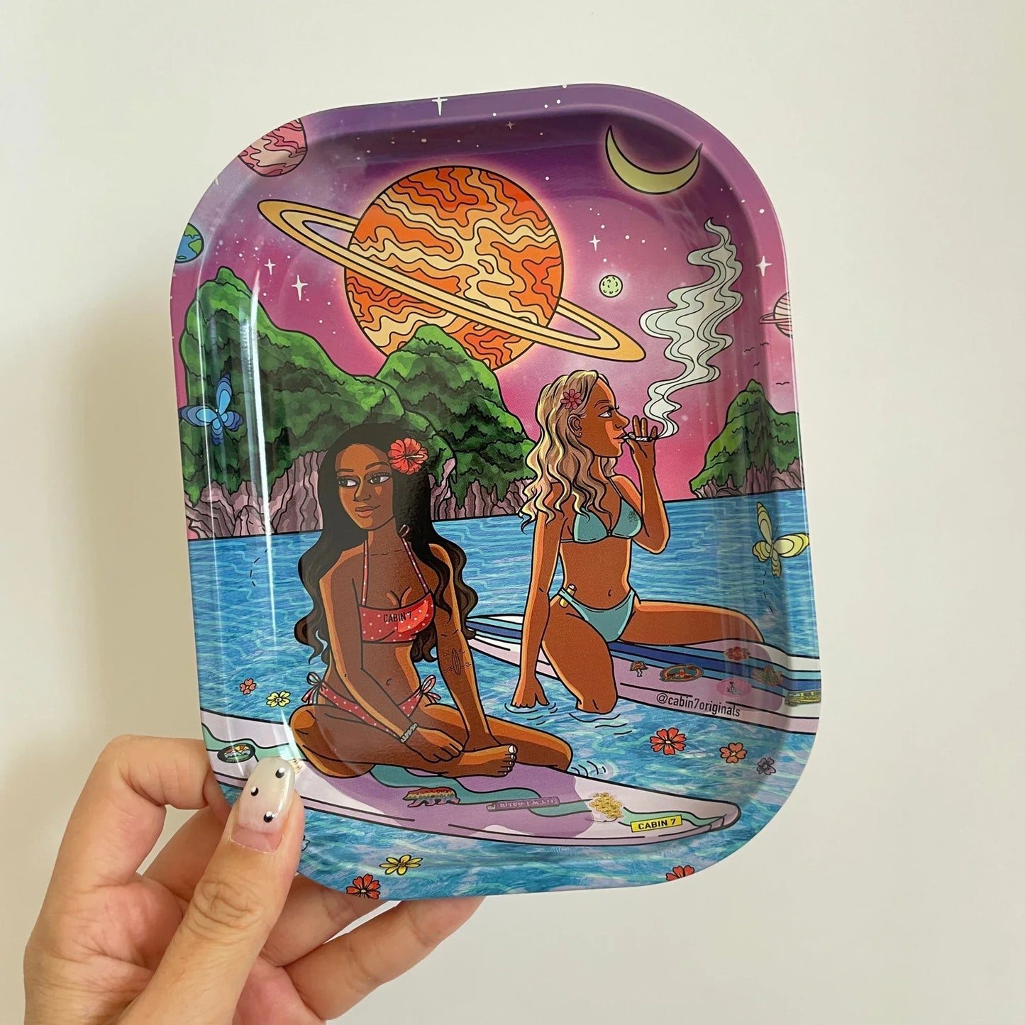 7×5.5 Inch Portable Rolling Tray