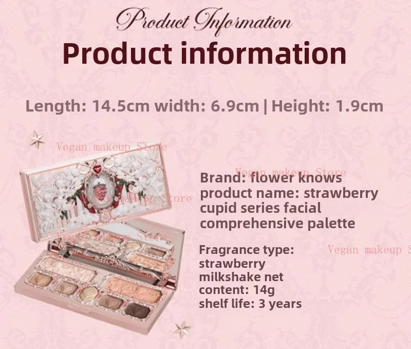 FlowerKnows Strawberry Cupid Complexion Palette โ Blush, Glow, & Radiate Romance